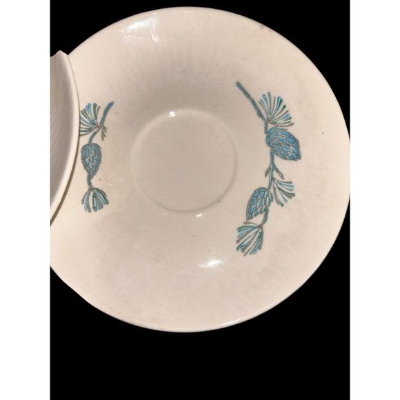 Marcrest Blue Spruce Pine Cone Saucers. Set Of 7. - Picture 3 of 6